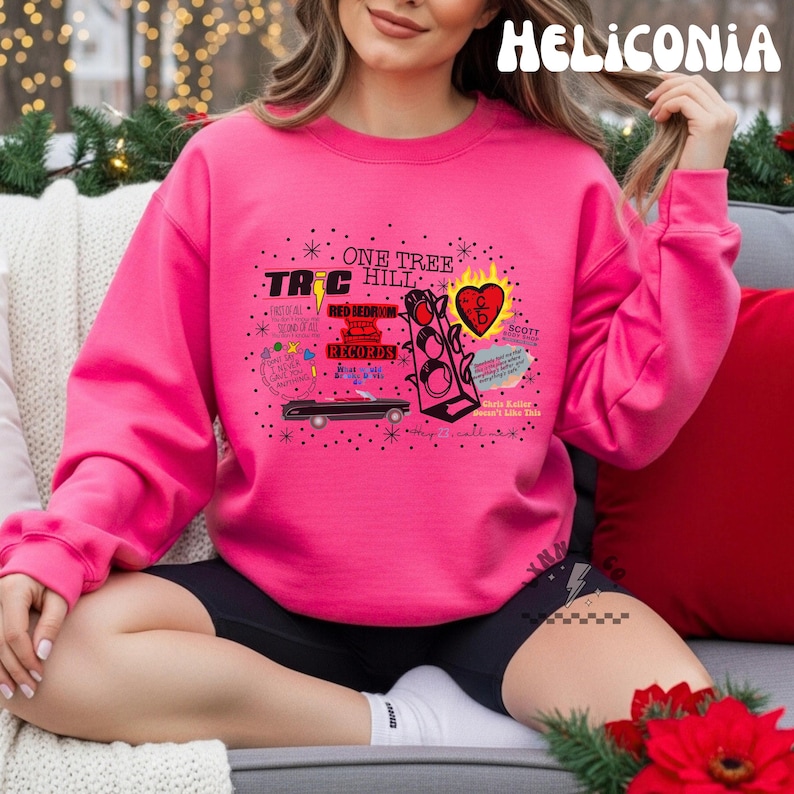 One Tree Hill Collage Crewneck | Nathan & Haley, Tree Hill Moments | OTH Fan Gift | TV Show Graphic Sweatshirt | Gildan Crewneck image 9