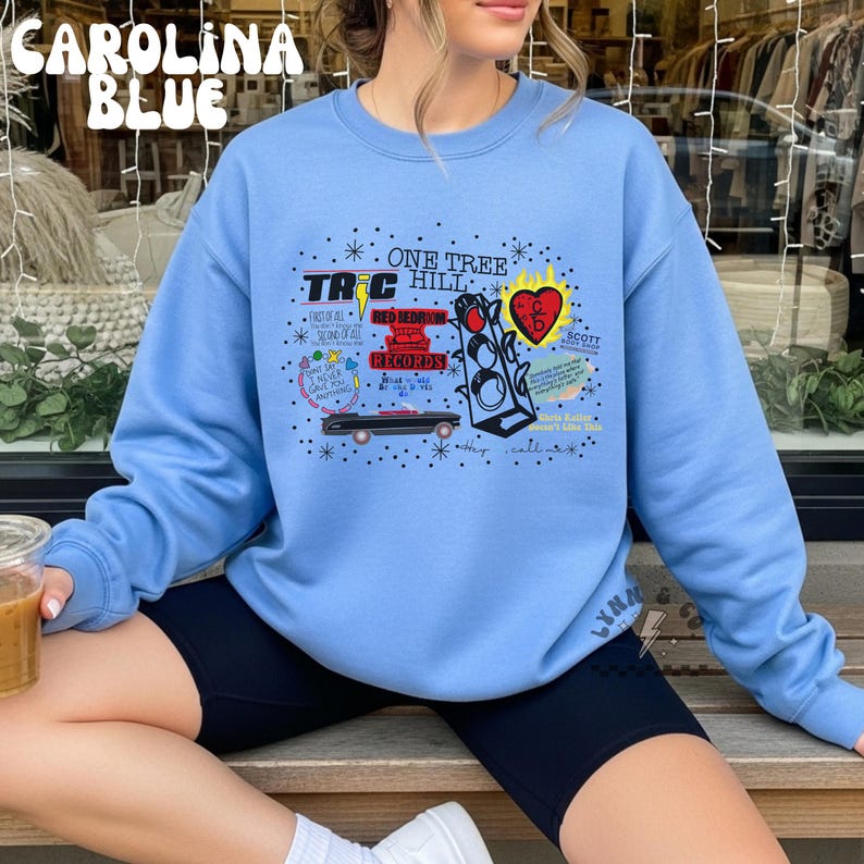 One Tree Hill Collage Crewneck | Nathan & Haley, Tree Hill Moments | OTH Fan Gift | TV Show Graphic Sweatshirt | Gildan Crewneck image 2