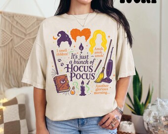 Bande de chemises Hocus Pocus | t-shirt graphique d'Halloween | Chemise de la saison effrayante | T-shirt d'automne sorcière | T-shirt citrouille douillet | Chemise Comfort Colors