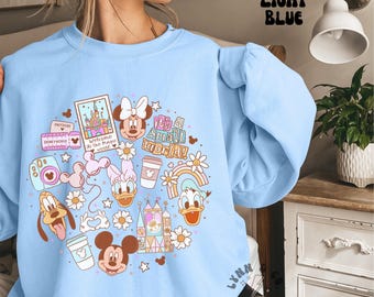 Magical Mouse Graphic Sweatshirt | Cartoon Lover Gildan Crewneck