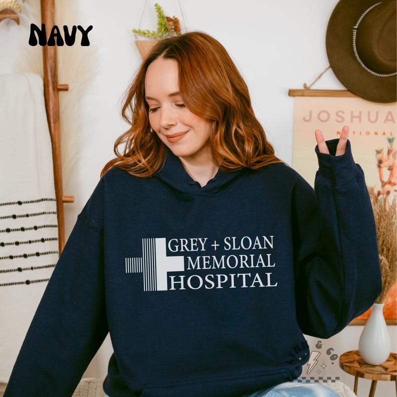 Grey Sloan Memorial Hospital Hoodie | Greys Anatomy | Meredith Grey | TV Show Inspired Sweatshirt | Medical Drama Hoodie | Gildan Hoodie image 3