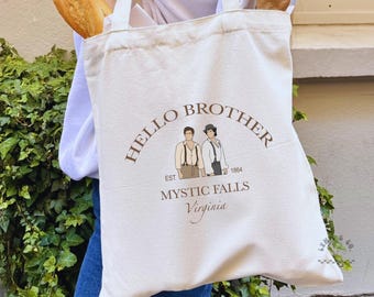 Hello Brother Cotton Canvas Tote Bag | TVD Fan Gift