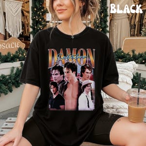 Damon Salvatore Bootleg Shirt | Vampire Inspired Graphic Tee | Mystic Falls Aesthetic Shirt | Retro TV Fan Tee | Comfort Colors Shirt