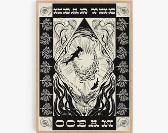 Hear The Ocean Digital Print Available in A5, A4 and A3