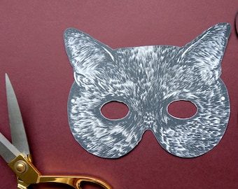 Printable Black Cat Mask: DIY Halloween Costume (PDF Download)