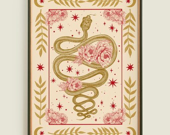 Year of the Snake Art Print: Lunar New Year Zodiac Illustration