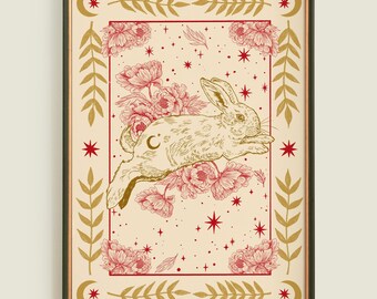 Year of the Rabbit Art Print: Lunar New Year Zodiac Illustration