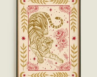 Year of the Tiger Art Print: Lunar New Year Zodiac Illustration