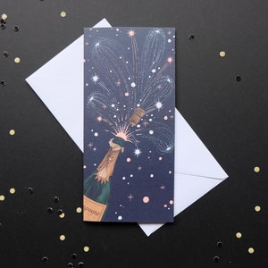 Carte champagne fête d'anniversaire