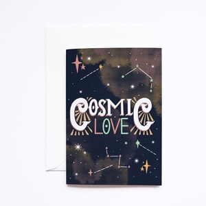 Carte de Saint-Valentin amour cosmique - carte amour - carte pour elle - carte de mariage