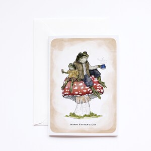 Carte de fête des pères grenouille - carte de fête des pères heureuse - carte de voeux recyclée - Frogcore