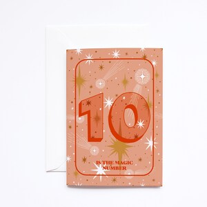 10e carte d'anniversaire cosmique - carte d'anniversaire étoile vintage - carte d'anniversaire unisexe - carte d'anniversaire céleste - soleil poussiéreux