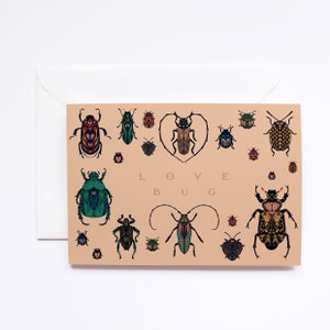 Love Bug Beetle Saint-Valentin - carte amour - carte de mariage - carte d'anniversaire
