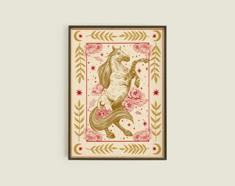 Year of the Horse Art Print: Lunar New Year Zodiac Illustration