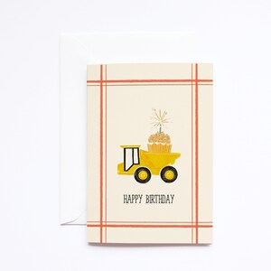 Carte d'anniversaire de camion dumper - carte d'anniversaire d'enfants - carte d'anniversaire de tout-petit