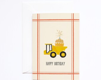 Dumper Truck Birthday Card: Kids Construction Vehicle Theme