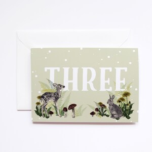 Carte fêtards des bois pour 3e anniversaire