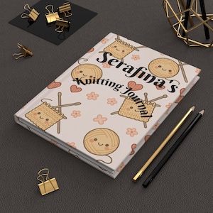 Knitting Journal, Personalized Hardcover Journal Matte, Perfect Gift for Knitting Enthusiasts, Custom Knitter&#39;s Diary, Knitting Planner