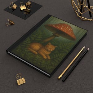 Carnet cartonné Chat champignon - Cadeau pour les amoureux des chats et de la nature