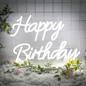 Happy Birthday Neon Sign, Custom Birthday Neon Sign, Neon Sign, Birthday Party Decor, LED Neon Lights, Personalized Birthday Gift Neon Art