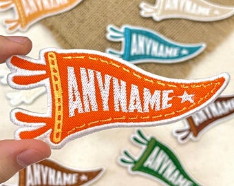 Custom Embroidered Name Patch: Iron-On, Sew-On Pennant Flag