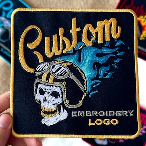 Embroidered Logo Custom Patch | Company Uniform Badge | Hook Only or Loop