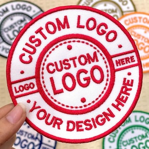 Custom Embroidered Logo Patch, Personalized Patches, Sew On/Iron On/Hook&Loop Patch for Clothes Backpacks Uniform, Custom Logo Applique