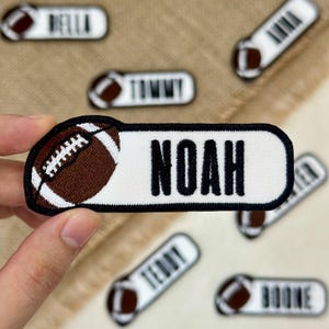 Custom Football Name Patch – Personalized American Football Embroidered Patch – Sew On / Iron On Patch for Players, Jerseys & Sports Bags