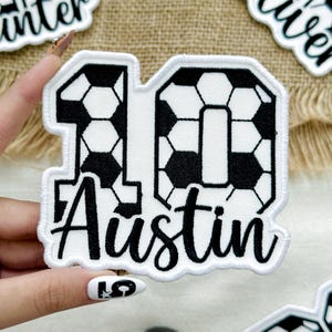 Personalized Embroidered Soccer Patch: Custom Name, Iron-On/Sew-On