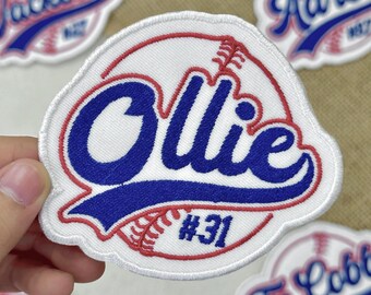 Custom Embroidered Baseball Patch: Personalized Team Name, Iron On/Sew On
