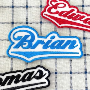 Custom Embroidered Name Patch – Personalized Text & Team Name Patches | Iron On, Sew On, Hook and Loop | For Jackets, Hats, Uniforms
