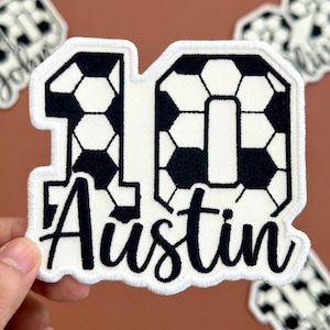 Personalized Embroidered Soccer Patch: Custom Name, Iron-On/Sew-On