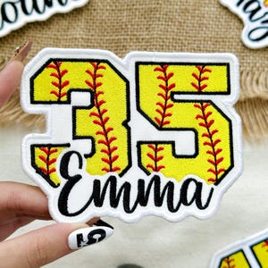 Personalized Embroidered Softball Patch: Custom Team Jersey, Iron-On/Sew-On