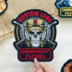 Embroidered Patches Custom Logo Iron On, Personalized Name Photo Patch, Velcro Military Patch