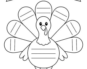 Thankful Turkey Craft Coloring Page | Thanksgiving Activity for Kids | Printable Gratitude Worksheet | "I Am Thankful For" Turkey Template