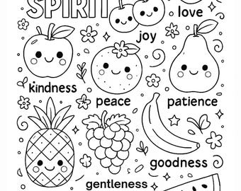 Fruit of the Spirit Coloring Page | Christian Faith Printable | Faith-Based Coloring |
