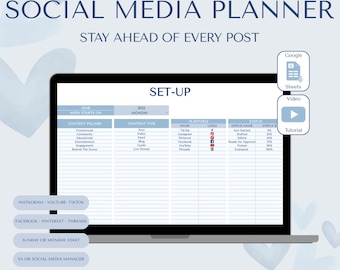 Influencer Planner, Marketing Calendar, Content Calendar, Social Media Tracker, Social Media Manager, Google Sheets, Instagram Planner