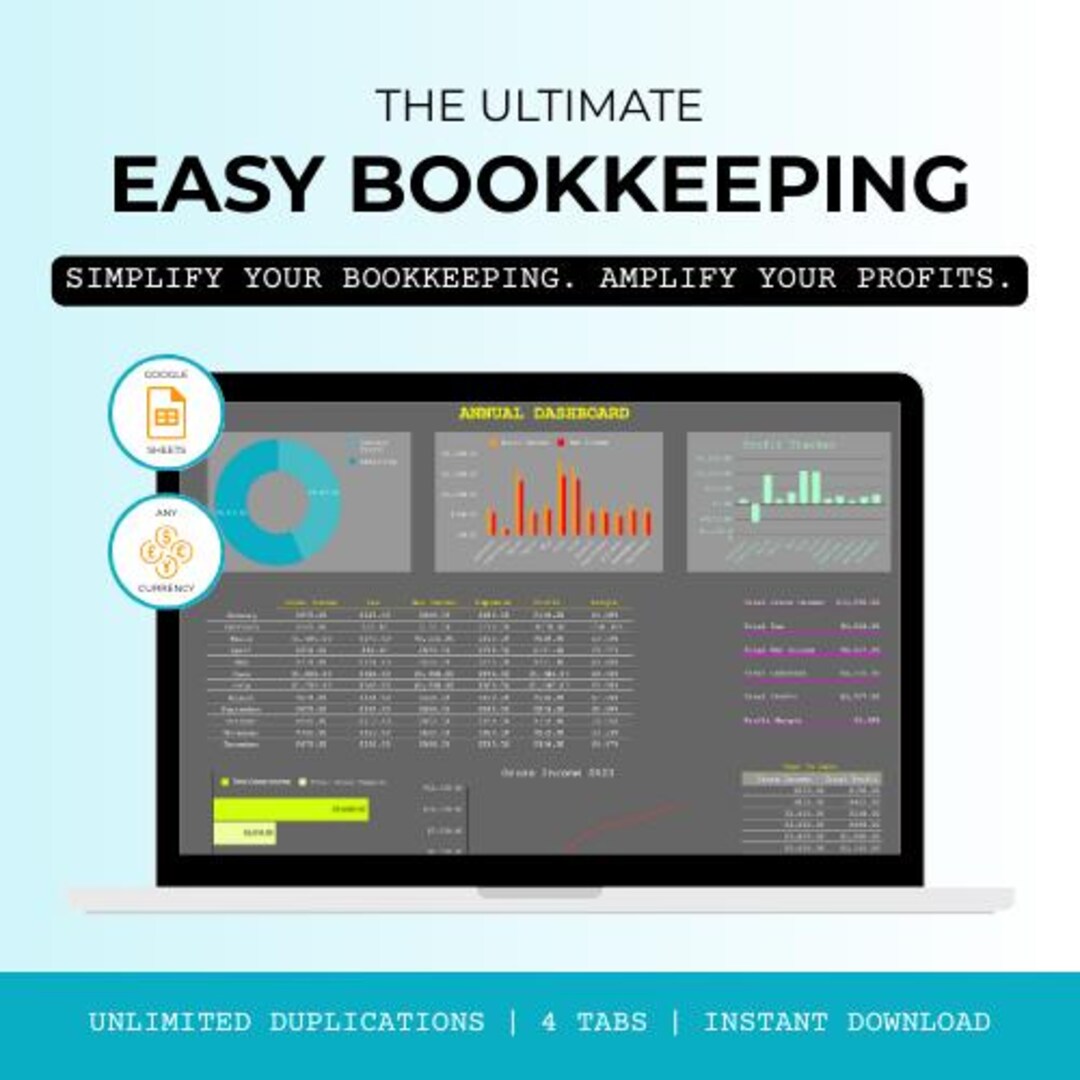 Bookkeeping Template, Business Spreadsheet, Business Bookkeeping, Sales ...