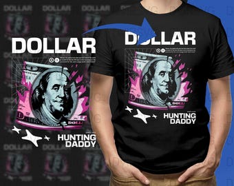 Hundred Dollar Bill T-Shirts, Digital Art, Streetwear Design, PNG File, Money Art Print, Financial Freedom, Crypto Art, Colorful Money