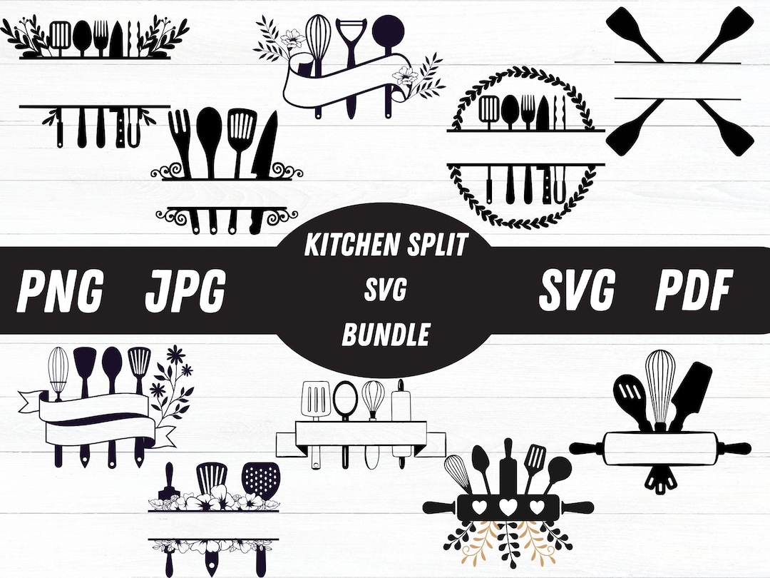 Cooking Split Frame Kitchen Split Frame Monogram SVG: Flourish Design (digital Download) - Etsy