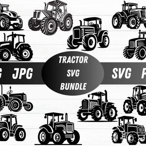 Pacchetto SVG trattore, Pacchetto PNG trattore, Clipart trattore, File di taglio SVG trattore per Cricut, Silhouette trattore, Svg camion, Svg fattoria