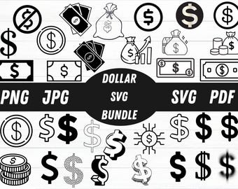 Dollar Sign SVG Bundle, Money Bag Vector (Digital Download)