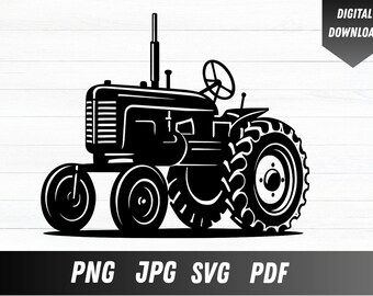 Tractor-SVG: vintage boerderij-clipart voor de Cricut (digitale download)