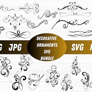 Decorative Ornaments SVG, Vine SVG, Swirls Svg, Clipart, Cut Files, Cricut, Silhouette, Vector
