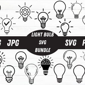 Light Bulb SVG Bundle, Light Bulb PNG Bundle, Light Bulbs Svg, Light Bulb Clipart, Light Bulb Cut Files For Cricut, Light Bulb Vector