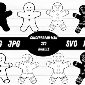 Gingerbread Man SVG Bundle,  Gingerbread Svg, Png, Pdf Files, Christmas Gingerbread Svg, Cookies Cut File