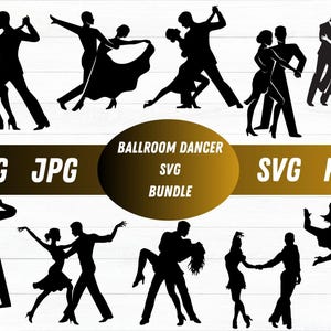 Ballroom dancers svg, Dancing couple silhouette, Dancing bride png, Cut files, Cricut files