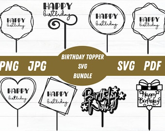 Flower Wreath Cake Topper SVG: Birthday Party Decor (Digital Download
