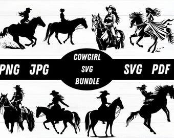 Cowgirl Svg Bundle, Cowgirl Svg, Cowgirl Svg, Cowgirl Silhouette, Horse Svg, Rodeo Svg, Cowgirl Silhouette, Cowgirl hat svg, Cowgirl png