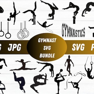Turnster SVG-bestanden snijden, gymnastiek silhouet Cricut, cameo, Instant Download, Tumbling Cheerleading, bestanden knippen, sport atleet meisje